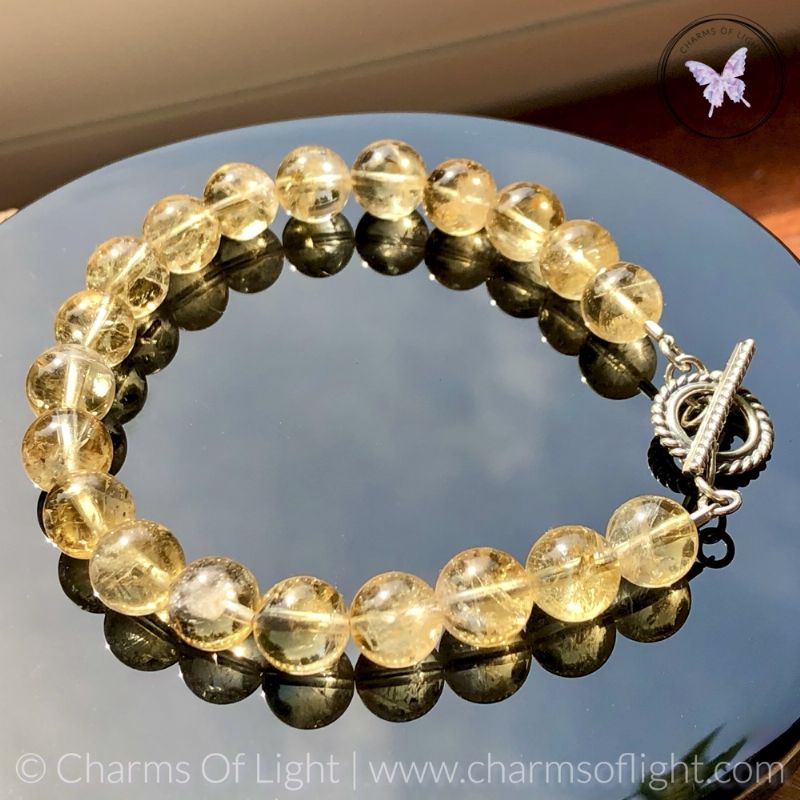 Citrine Healing Bracelet With Silver Toggle Clasp